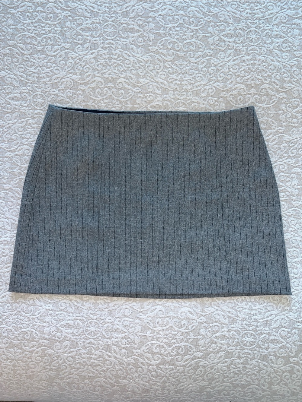 Wilfred Dua Skirt Grey Pinstripe Low-Rise A-Line Mini Skirt Size 4